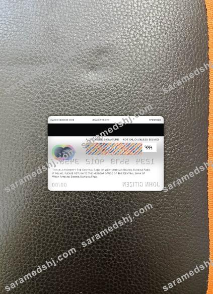 Burkina Faso the central bank of west african states bank master debit card photolook back